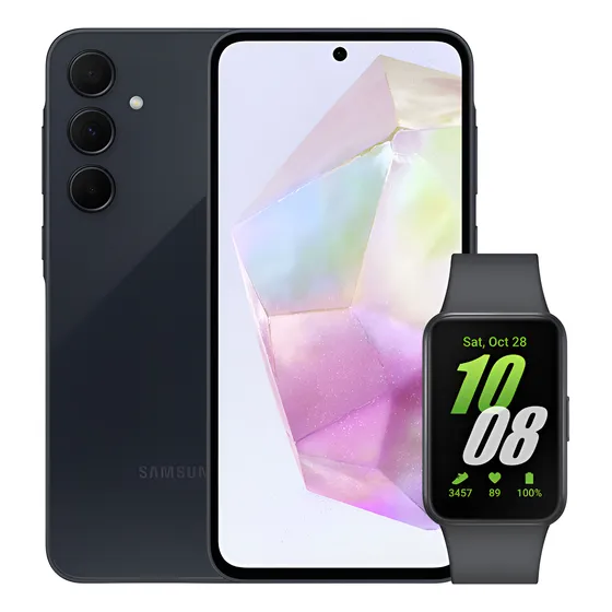 Imagem do produto A35 5g (128gb) - Azul Escuro + Galaxy Fit3 - Grafite