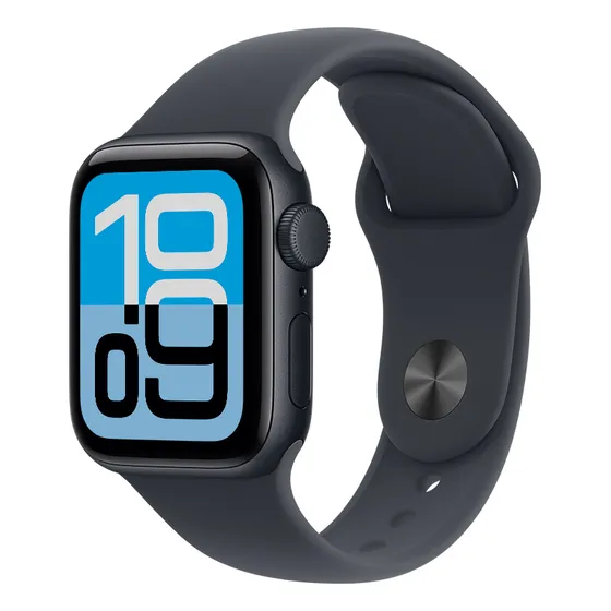 Imagem do produto Apple Watch SE 3 GPS + Cellular • Caixa meia-noite de alumínio – 40 mm • Pulseira esportiva meia-noite – P/M - Distribuidor Autorizado