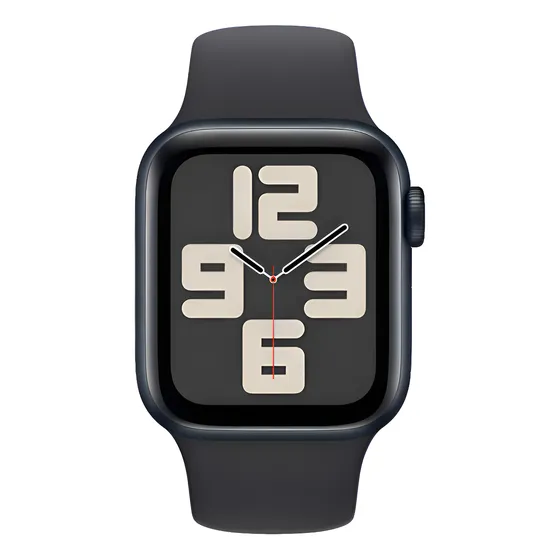 Imagem do produto Apple Watch SE GPS • Caixa meia-noite de alumínio – 44 mm • Pulseira esportiva meia-noite – M/G - Distribuidor Autorizado