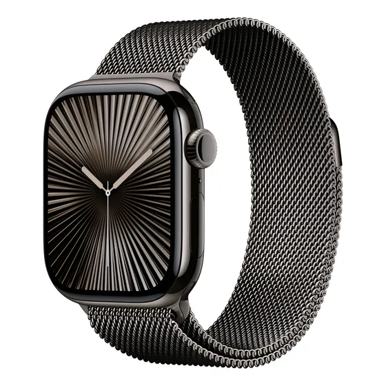 Imagem do produto Apple Watch Series 10 GPS + Cellular • Caixa ardósia de titânio – 42 mm • Pulseira ardósia estilo milanês - Distribuidor Autorizado
