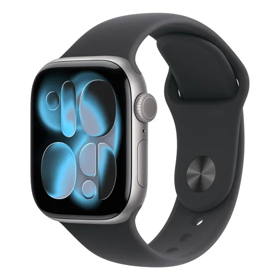 Imagem do produto Apple Watch Series 11 GPS + Cellular - Caixa cinza-espacial de alumínio – 42 mm - Pulseira esportiva preta – M/G - Distribuidor Autorizado