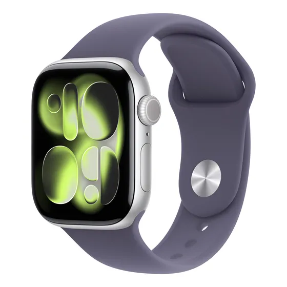 img of Apple Watch Series 11 GPS + Cellular - Caixa prateada de alumínio – 42 mm - Pulseira esportiva roxo-névoa – M/G - Distribuidor Autorizado