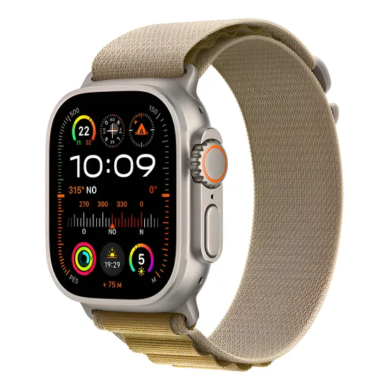 Imagem do produto Apple Watch Ultra 2 GPS + Cellular • Caixa natural de titânio de 49 mm • Pulseira loop Alpina canela – M - Distribuidor Autorizado