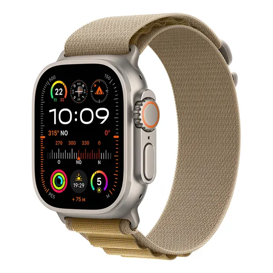 Imagem do produto Apple Watch Ultra 2 GPS + Cellular • Caixa natural de titânio de 49 mm • Pulseira loop Alpina canela – P - Distribuidor Autorizado