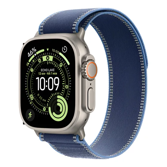 img of Apple Watch Ultra 3 GPS + Cellular • Caixa natural de titânio – 49 mm • Pulseira loop Trail azul/azul-brilhante – M/G - Distribuidor Autorizado