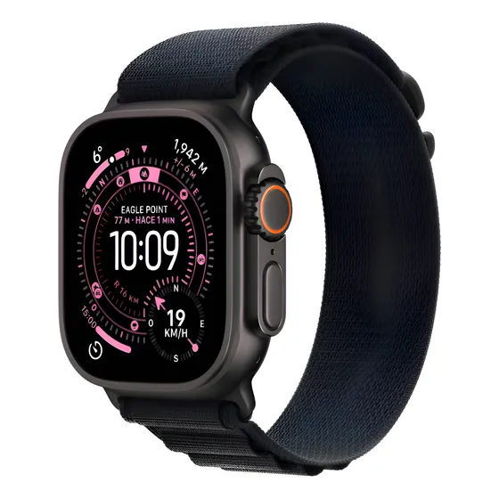 Imagem do produto Apple Watch Ultra 3 GPS + Cellular • Caixa preta de titânio – 49 mm • Pulseira loop Alpina preta – G - Distribuidor Autorizado