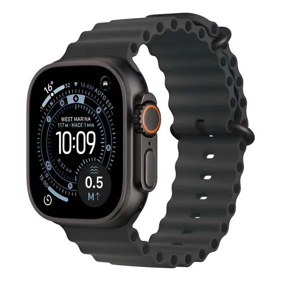 Imagem do produto Apple Watch Ultra 3 GPS + Cellular • Caixa preta de titânio – 49 mm • Pulseira Oceano preta