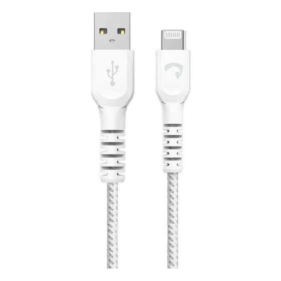 Imagem do produto Cabo Usb Ligtnig Certificado Mfi Para Usb 1,2mts Nylon Amet Branco