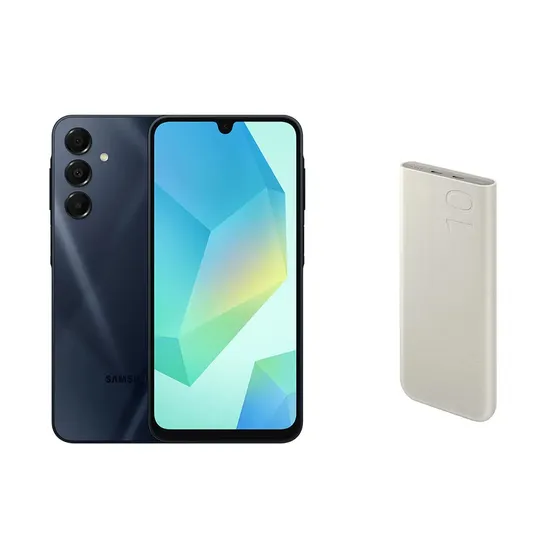 Imagem do produto Celular Samsung A16 5g 256gb - Azul Escuro + Bateria Carregador Portátil 2x Usb-c, 10000mah, Super Rápida 25w - Bege