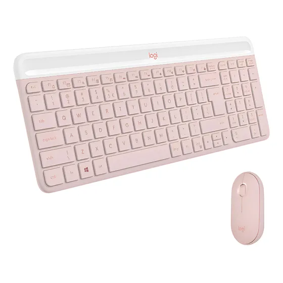 Imagem do produto Combo Teclado e Mouse sem fio Logitech MK470 Rosa