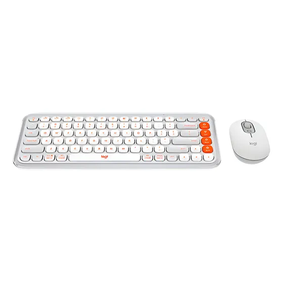img of Combo Teclado E Mouse Sem Fio Logitech Pop Icon- Branco