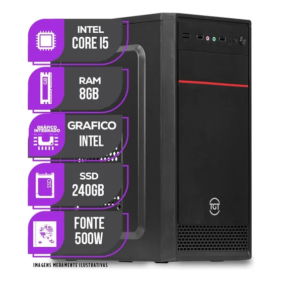 Imagem do produto Computador Mancer, Intel Core I5, 8gb Ddr4, Ssd 240gb 8 Gb
