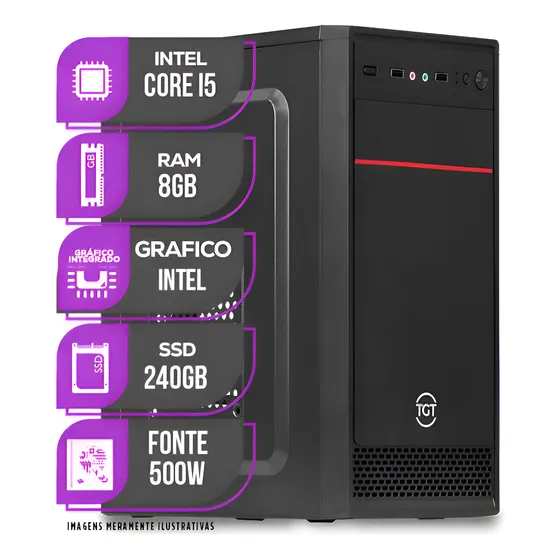 Imagem do produto Computador Mancer, Intel Core I5, 8gb Ddr4, Ssd 240gb