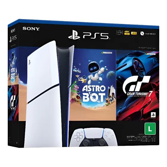 Imagem do produto Console Playstation®5 Slim Digital - Pacote Astro Bot E Gran Turismo 7 Branco