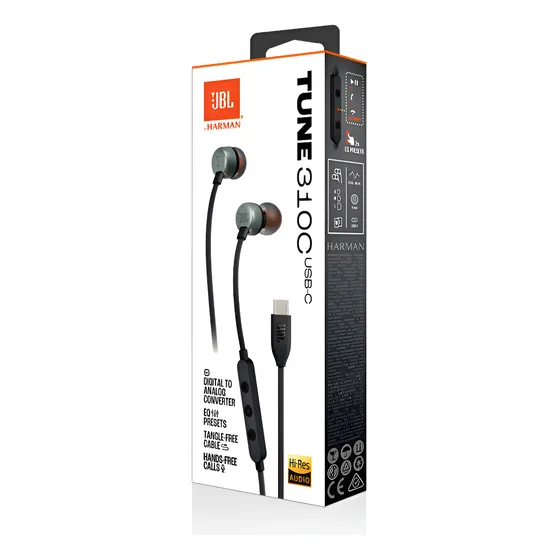 Imagem do produto Fone de Ouvido Com Fio Tune 310C USB-C JBL - Preto