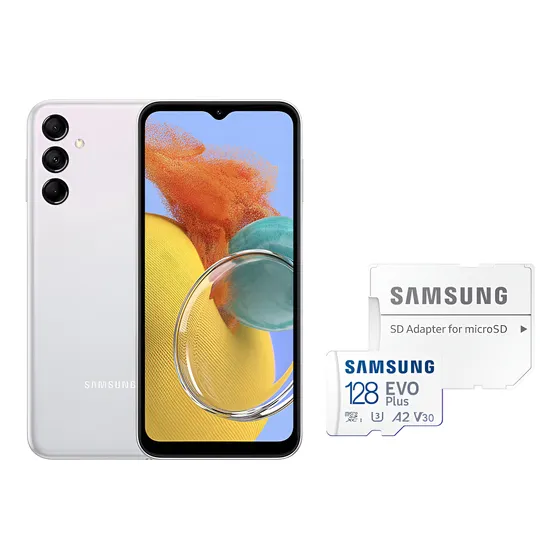 Imagem do produto Galaxy M14 5g 128gb Prata + Cartão De Memória 128gb Evo Plus