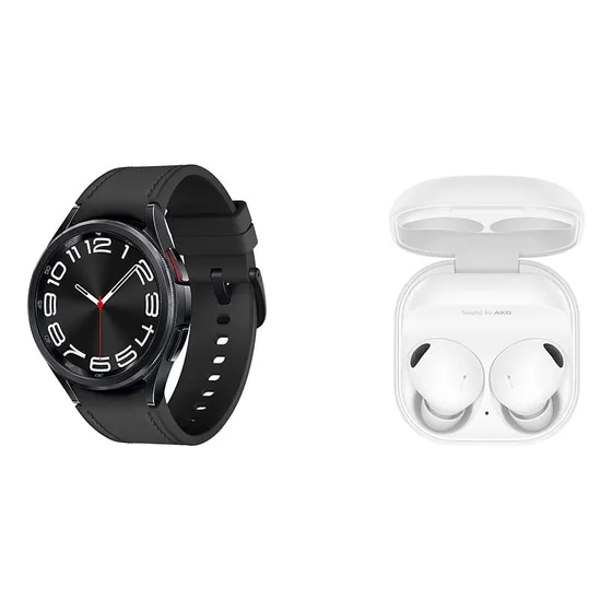 Imagem do produto Galaxy Watch6 Classic 43mm Grafite + Galaxy Buds2 Pro Branco