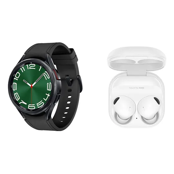 Imagem do produto Galaxy Watch6 Classic 47mm Grafite + Galaxy Buds2 Pro Branco