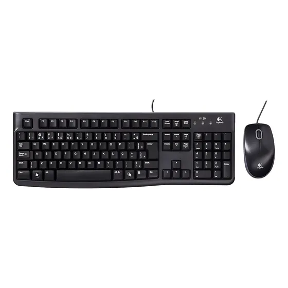 Imagem do produto Kit Mouse E Teclado Logitech Mk120 Com Fio Usb Pto Preto Preto