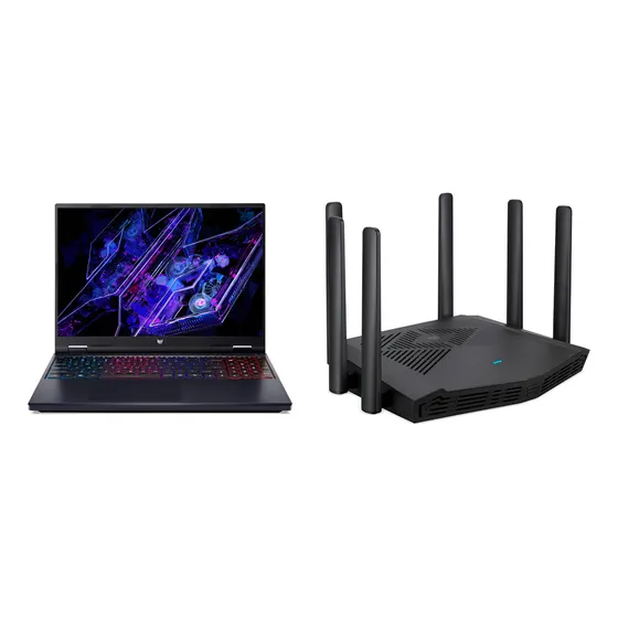 Imagem do produto Kit Predator: 1 Notebook Ci7 16gb 512gb Rtx4070 Preto + 1 Roteador Wi-fi 6 Ax6000 Duplo