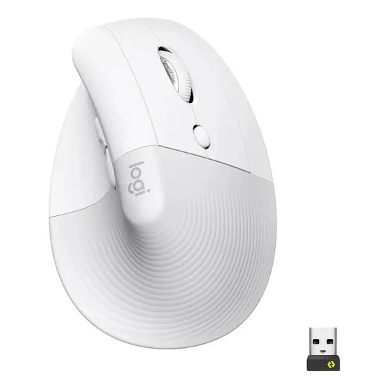 Imagem do produto Mouse ergonômico sem fio Logitech Lift com sensor óptico branco