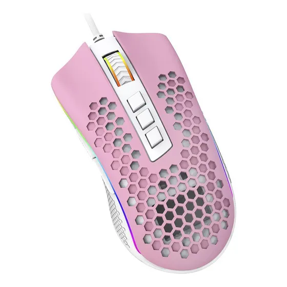 Imagem do produto Mouse Gamer Redragon Storm M808pw Rgb 8 Botões Rosa Branco Cor Rosa com branco