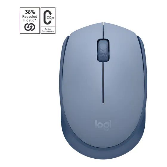 Imagem do produto Mouse sem fio Logitech M170 com Pilha Inclusa - Azul Claro