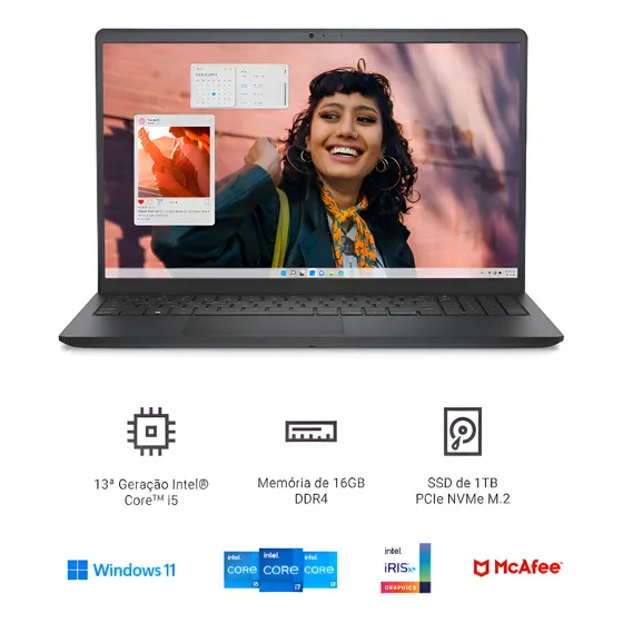 Imagem do produto Notebook Dell Inspiron I15-i1300-a60p 15.6 I5 16gb 1tb W11 Preto