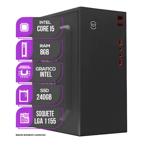 img of Pc Computador I5, Cooler Alten, H61, 8gb Ddr3, Ssd 240gb 8 Gb