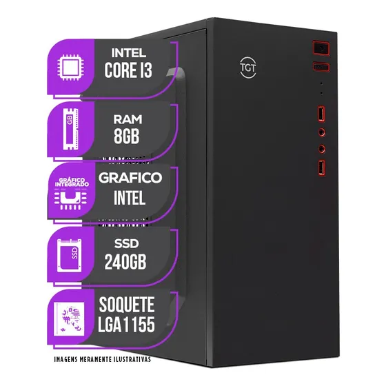Imagem do produto Pc Computador Intel Core I3, 8gb De Memoria Ram, Ssd 240gb 8 Gb