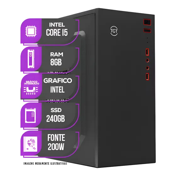 Imagem do produto Pc Cpu Home Mancer Intel Core I5, 8gb De Ram, Ssd 240gb 8 Gb