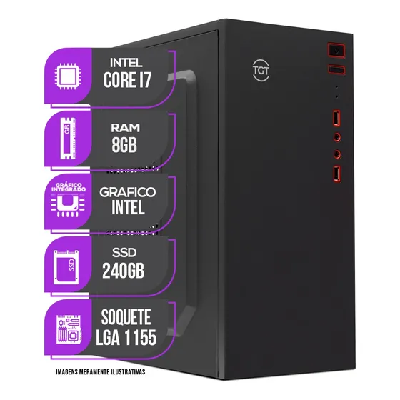 Imagem do produto Pc Cpu Mancer, Intel Core I7, 8gb De Memória Ram, Ssd 240gb 8 Gb