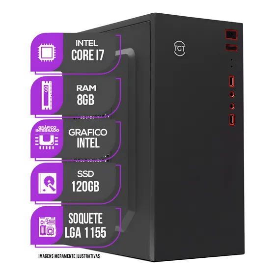 Imagem do produto Pc Cpu Mancer, Intel Core I7, 8gb De Ram, Ssd 120gb 8 Gb