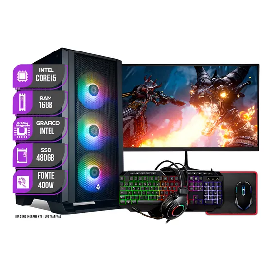 Imagem do produto Pc Gamer Completo, Intel I5 8ª Geração, 16gb, Ssd 480gb 16 Gb