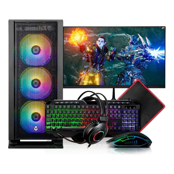 Imagem do produto Pc Gamer Completo Mancer, Ryzen 5, 16gb Ddr4, Ssd 480gb 16 Gb