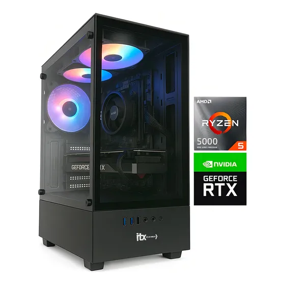 Imagem do produto Pc Gamer Itx Arena Ryzen 5 5500 Geforce Rtx 5060, Ram 16gb, SSD 512gb, Gabinete Gamer