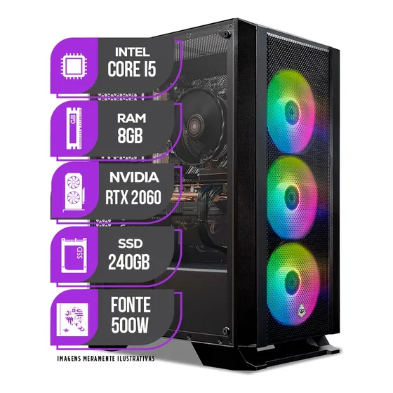 Imagem do produto Pc Gamer Mancer Intel Core I5, Rtx 2060, 8gb Ddr4, Ssd 240gb 8 Gb