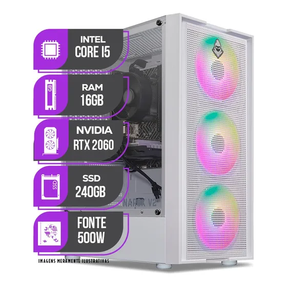 Imagem do produto Pc Gamer Mancer, Intel I5, Rtx 2060, 16gb Ram, Ssd 240gb 16 Gb