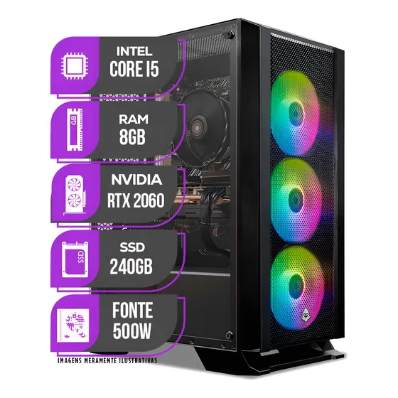 Imagem do produto Pc Gamer Mancer, Intel I5, Rtx 2060, 8gb Ddr4, Ssd 240gb 8 Gb
