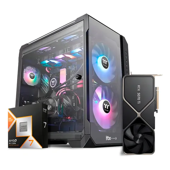Imagem do produto Pc Itx Gamer Ryzen 7 9800x3d Rtx 5070ti, Ram 32gb, Nvme 2tb