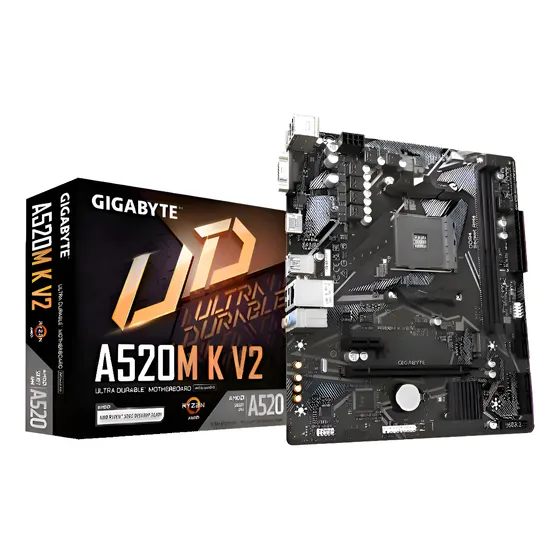 Imagem do produto Placa Mãe A520M K V2 AMD AM4 MATX DDR4 Gigabyte Cor Preto