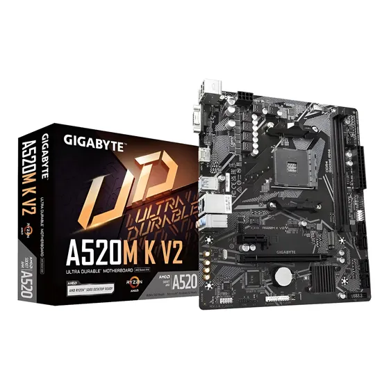 Imagem do produto Placa Mãe Gigabyte A520m K V2 Amd Am4 Ddr4 Matx Chipset A520 Preto
