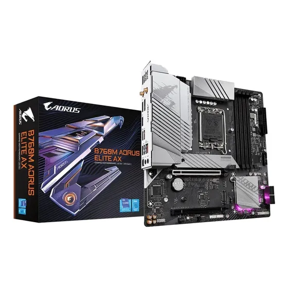 Imagem do produto Placa Mãe Gigabyte B760m Aorus Elite Ax Ddr4 Wi-fi Lga 1700 Cor Preto