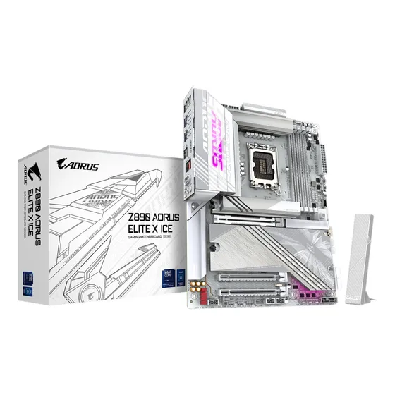 Imagem do produto Placa Mãe Gigabyte Z890 Aorus Elite X Ice Lga1851 4xddr5 Atx Cor Branco