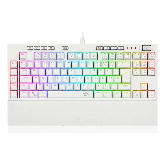 Imagem do produto Redragon Broadsword Pro Óptico Rgb Branco Switch Vermelho Lunar White Português Abnt2