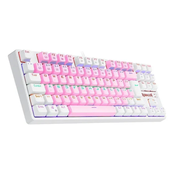 Imagem do produto Redragon Daksa Rainbow Branco E Rosa Switch Azul Branco E Rosa Português Abnt2
