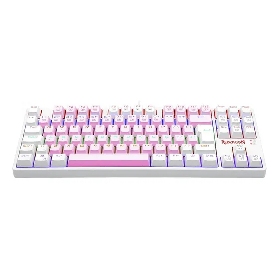 Imagem do produto Redragon Daksa Rainbow Rosa E Branco Switch Marrom Rosa E Branco Português Abnt2