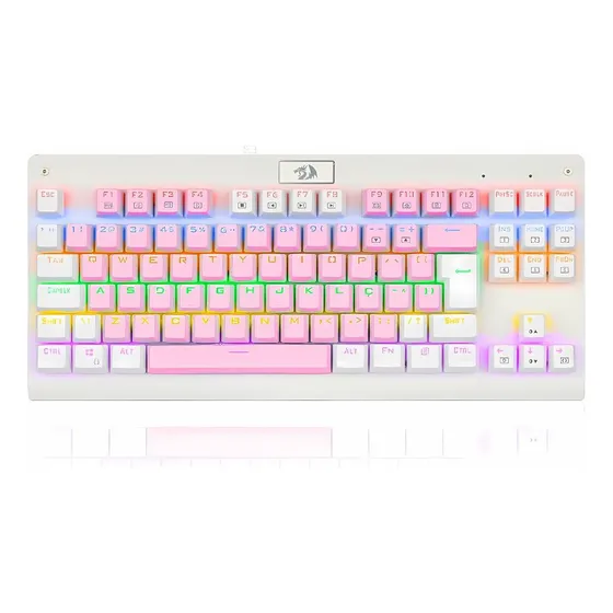Imagem do produto Redragon Dark Avenger Rainbow Rosa E Branco Switch Marrom Rosa E Branco Português Abnt2