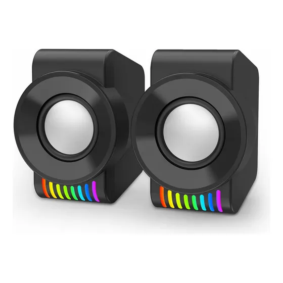Imagem do produto Redragon Gs514 - Alto-falante para jogos para PC, alto-falante estéreo de computador de 2.0 canais com RGB dinâmico, graves de qualidade e som cristalino, alimentado por USB com um conector de 3,5 mm