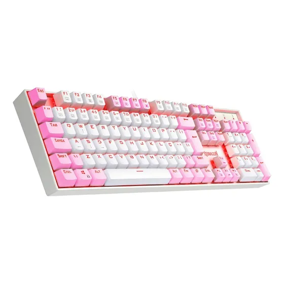 Imagem do produto Redragon Mitra Single Color Branco E Rosa Switch Marrom Branco E Rosa Português Abnt2